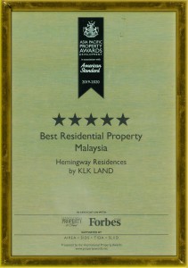 2019 Asia Pacific Property Awards - Hemingway Residences